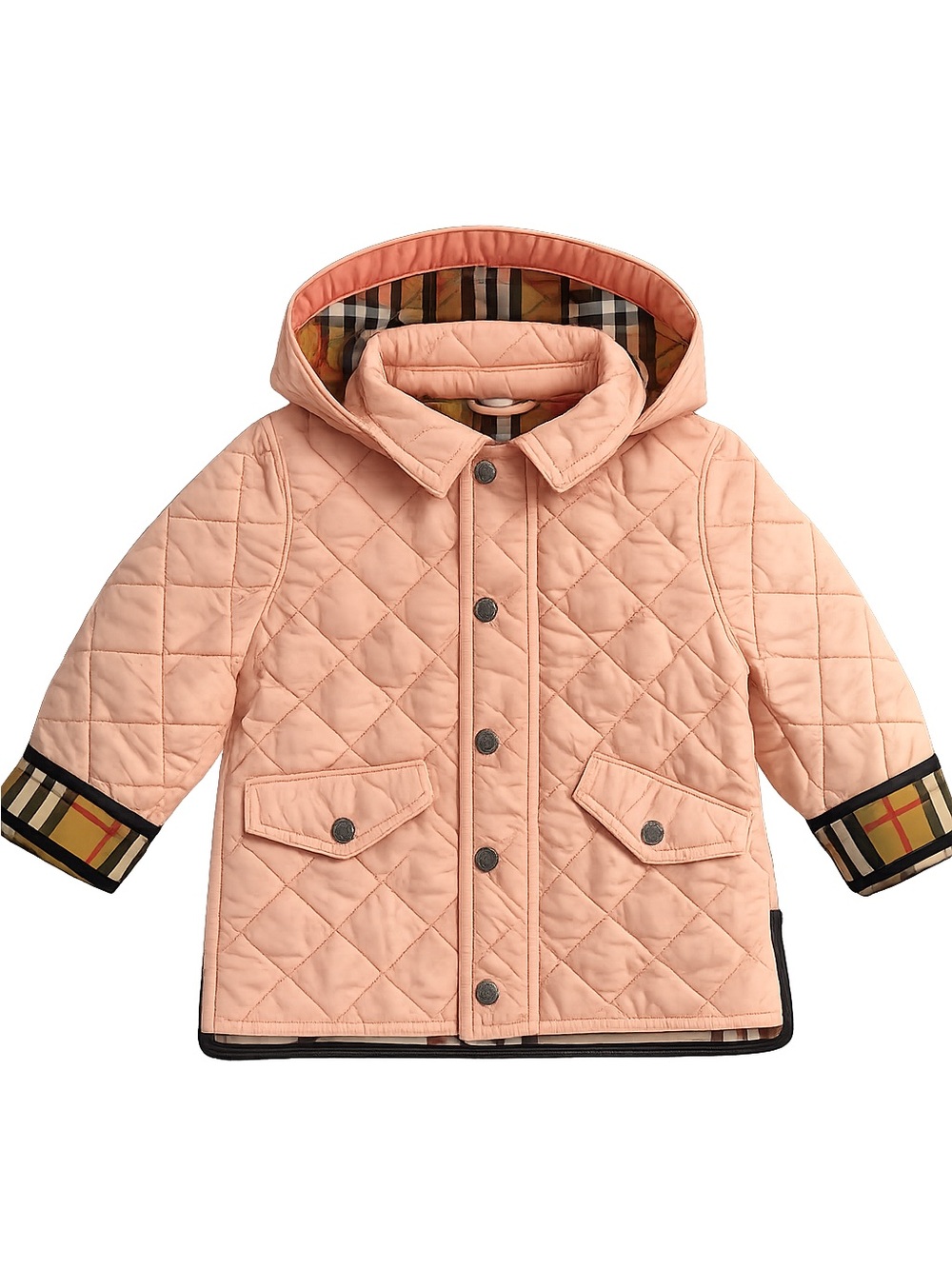 Burberry Children’s 18M Pink Quilted Jacket Hooded Nova Check Coat